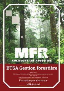 Couverture catalogue de formation BTSA Gestion forestière